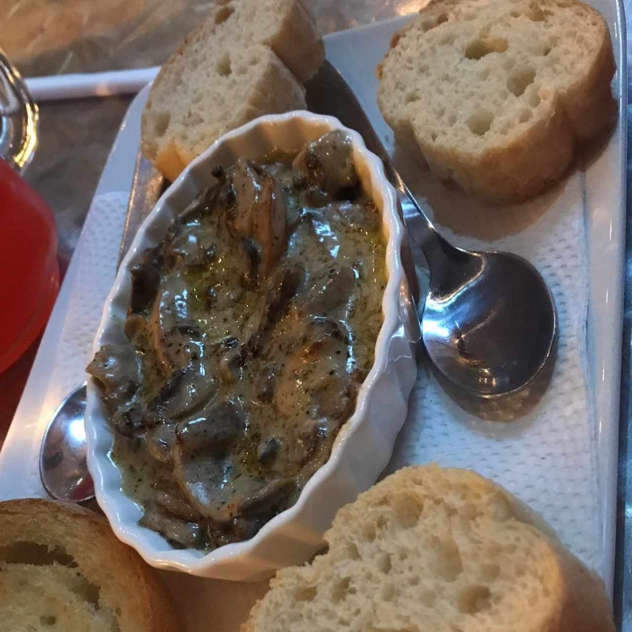champiñones salteados en queso azul