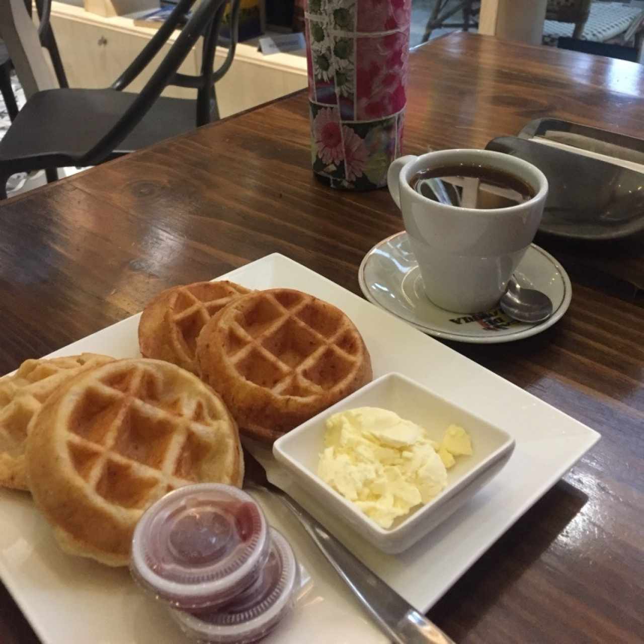 waffles de pan de bono 