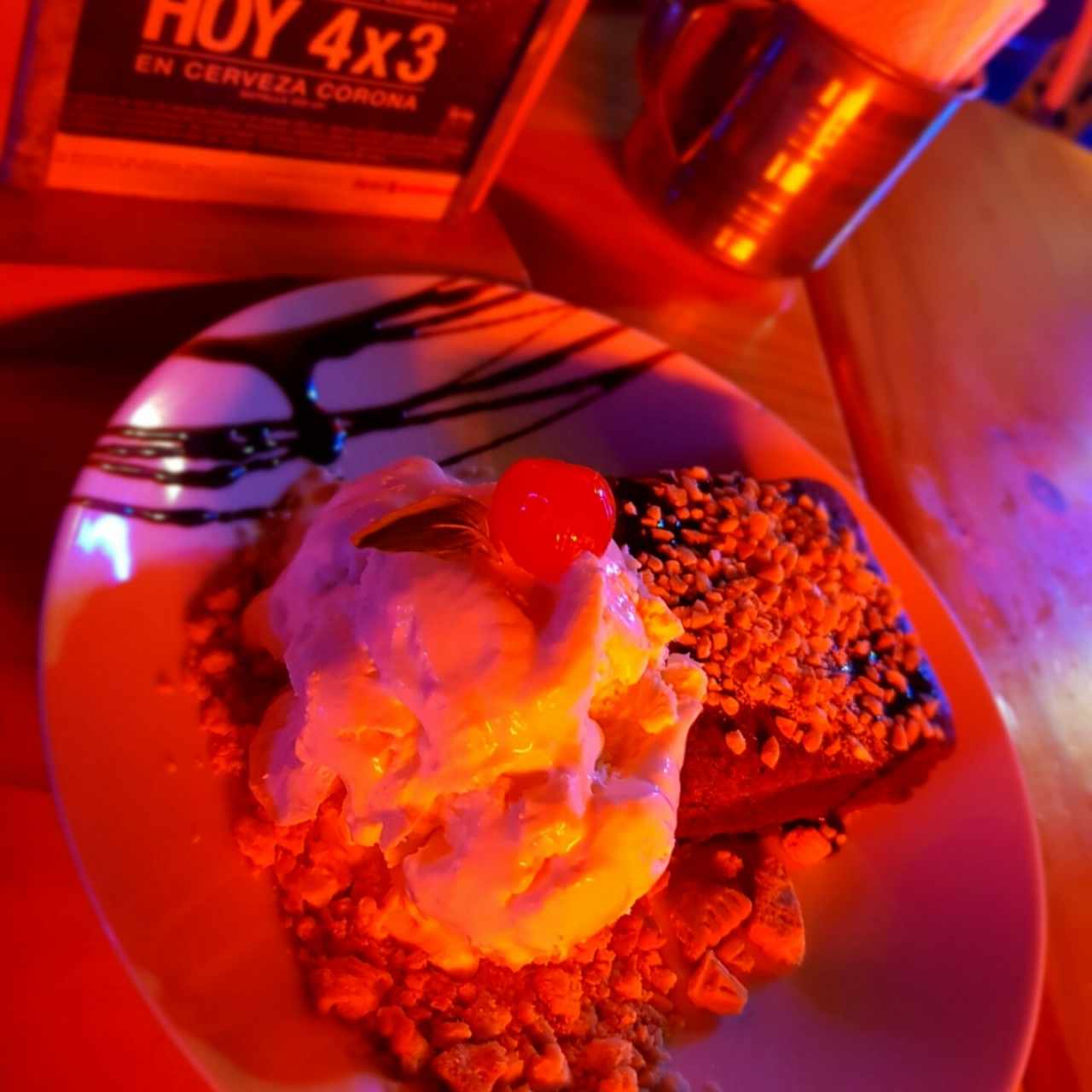 postre de cortesía por cumpleaños