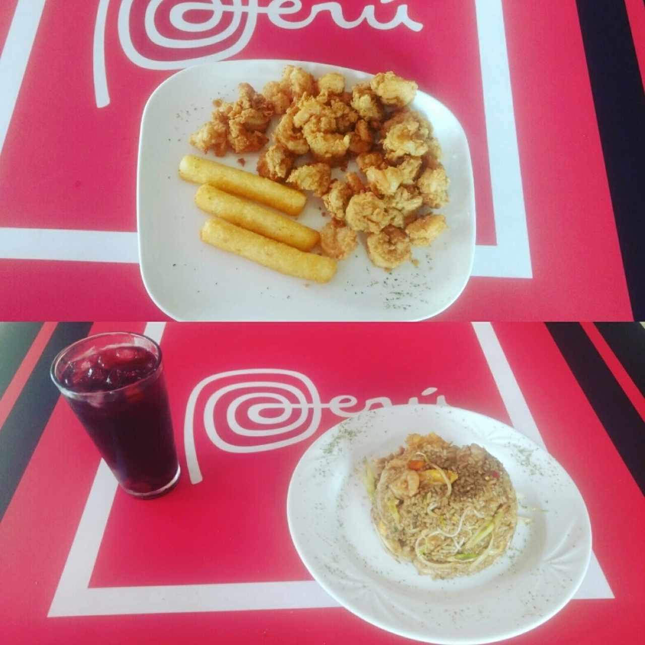 Camarones Apanados - Arroz Chaufa