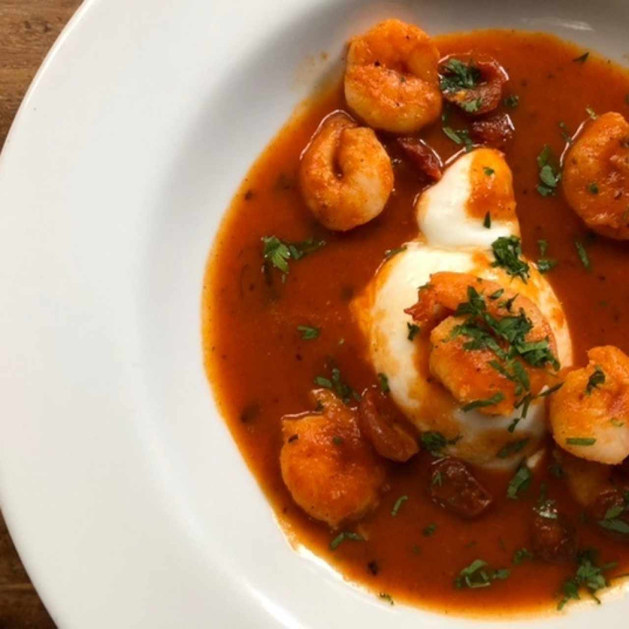 Burrata camarones