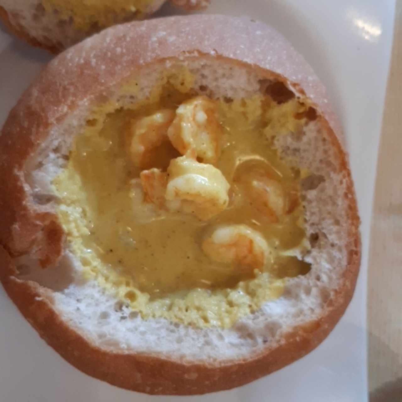 pancook con camarones al curry