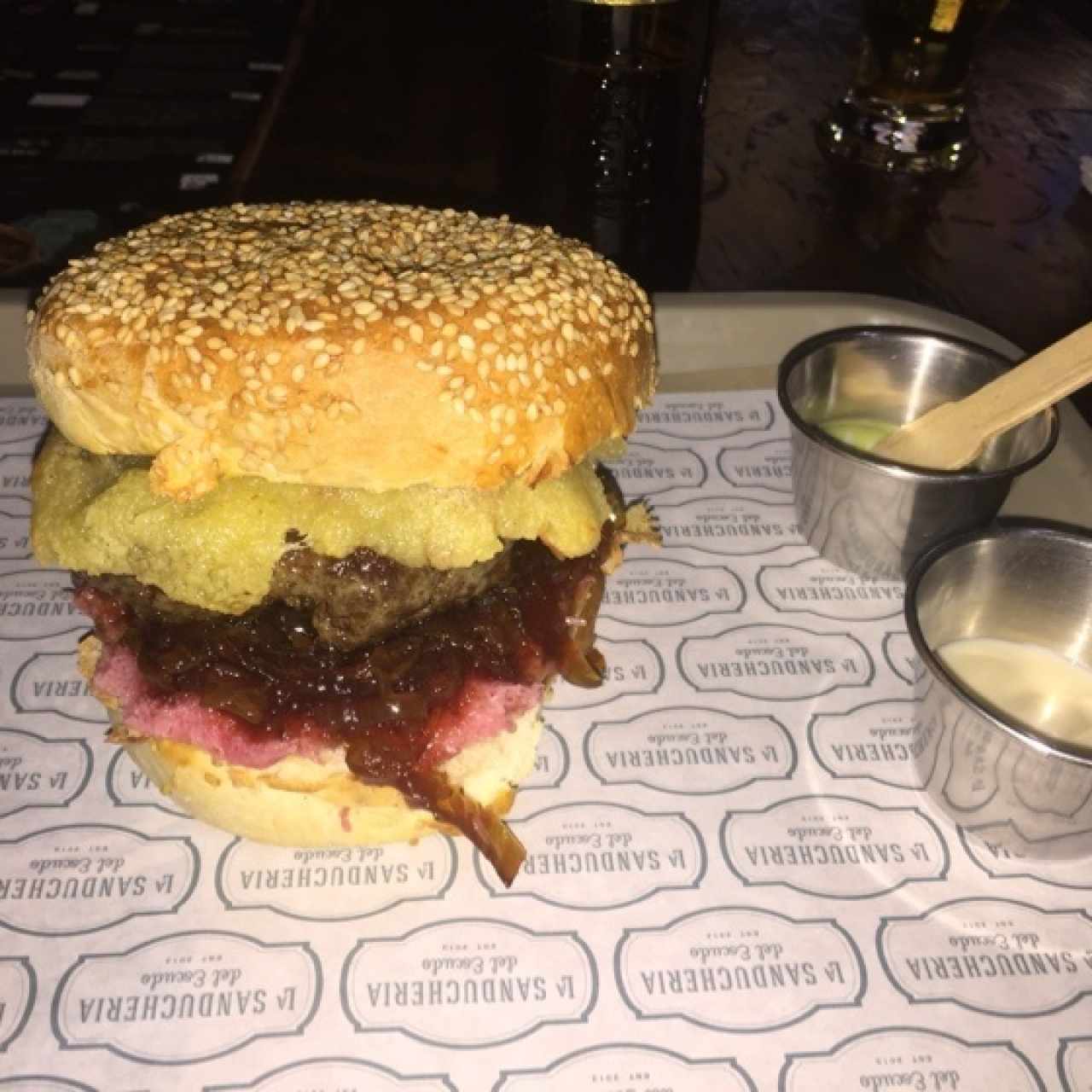 Hamburguesa doble R azul