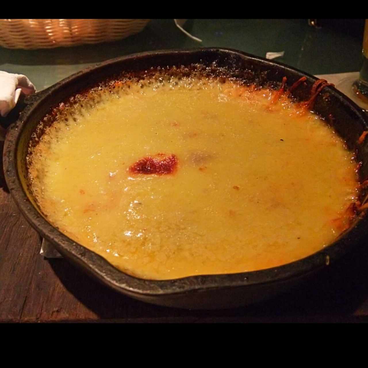 fundido de queso azul