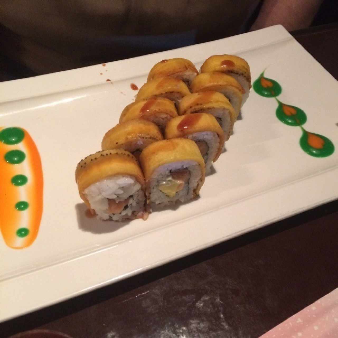 alaska roll con tope de platano
