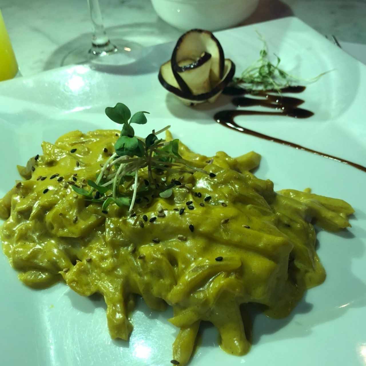 Mero con mango y curry. 
