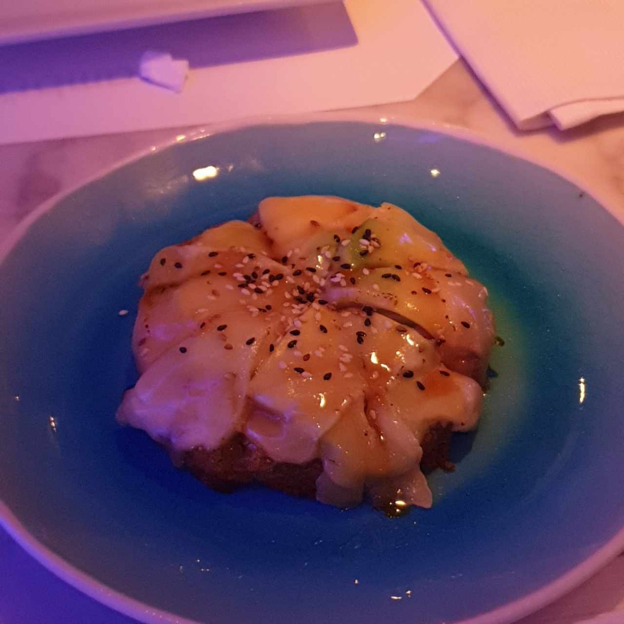 Mini pizza de salmón