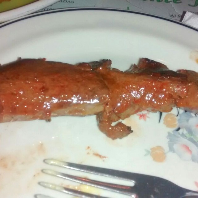 Brocheta de corazon de res
