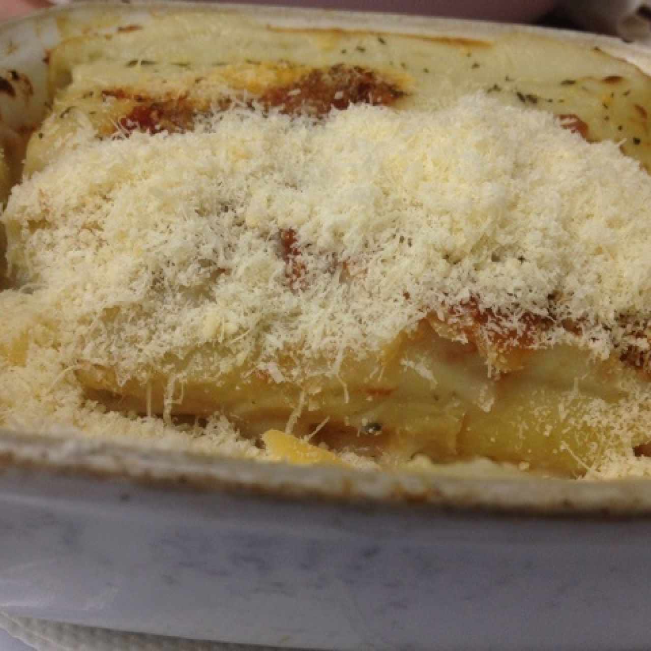 Canelones de queso y jamon de pavo 