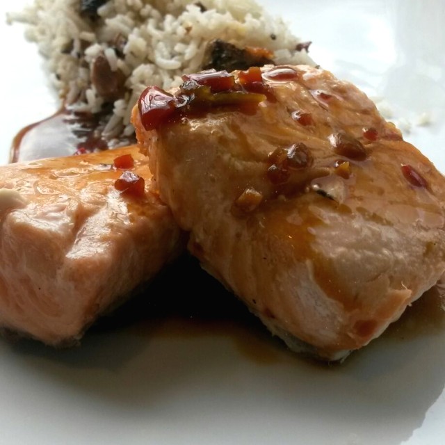 Salmón  con arroz integral 