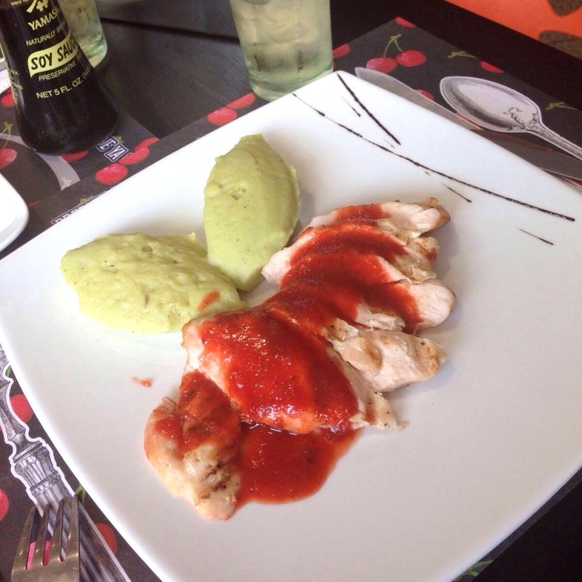 Pollo agridulce con pure de vegetales..!! 