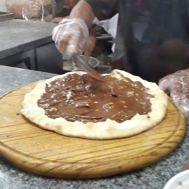 Pizza de Nutella lo máximo 