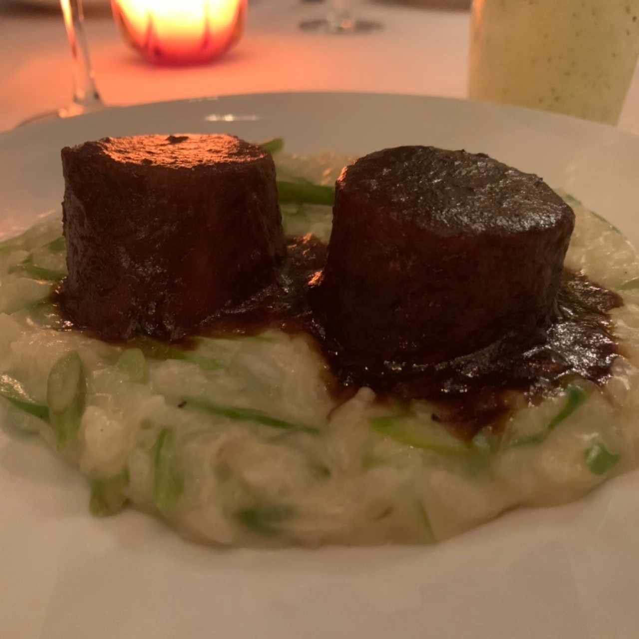 Cordero con Risotto de Esparragos