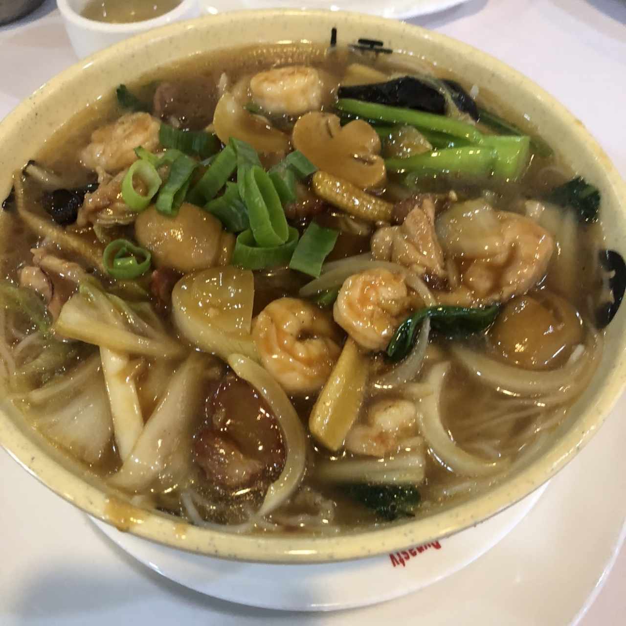 Sopa carne surtida con fideo de Arroz