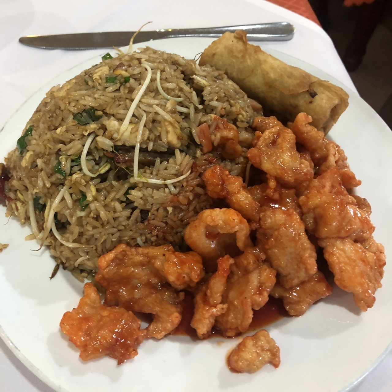 Arroz especial limpia y pollo agridulce