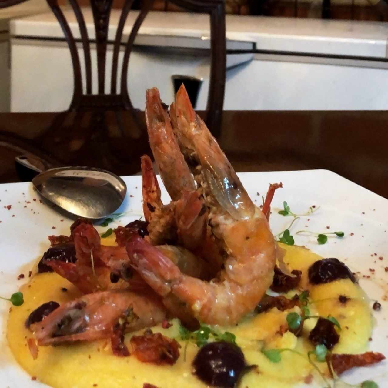 camarones con polenta 