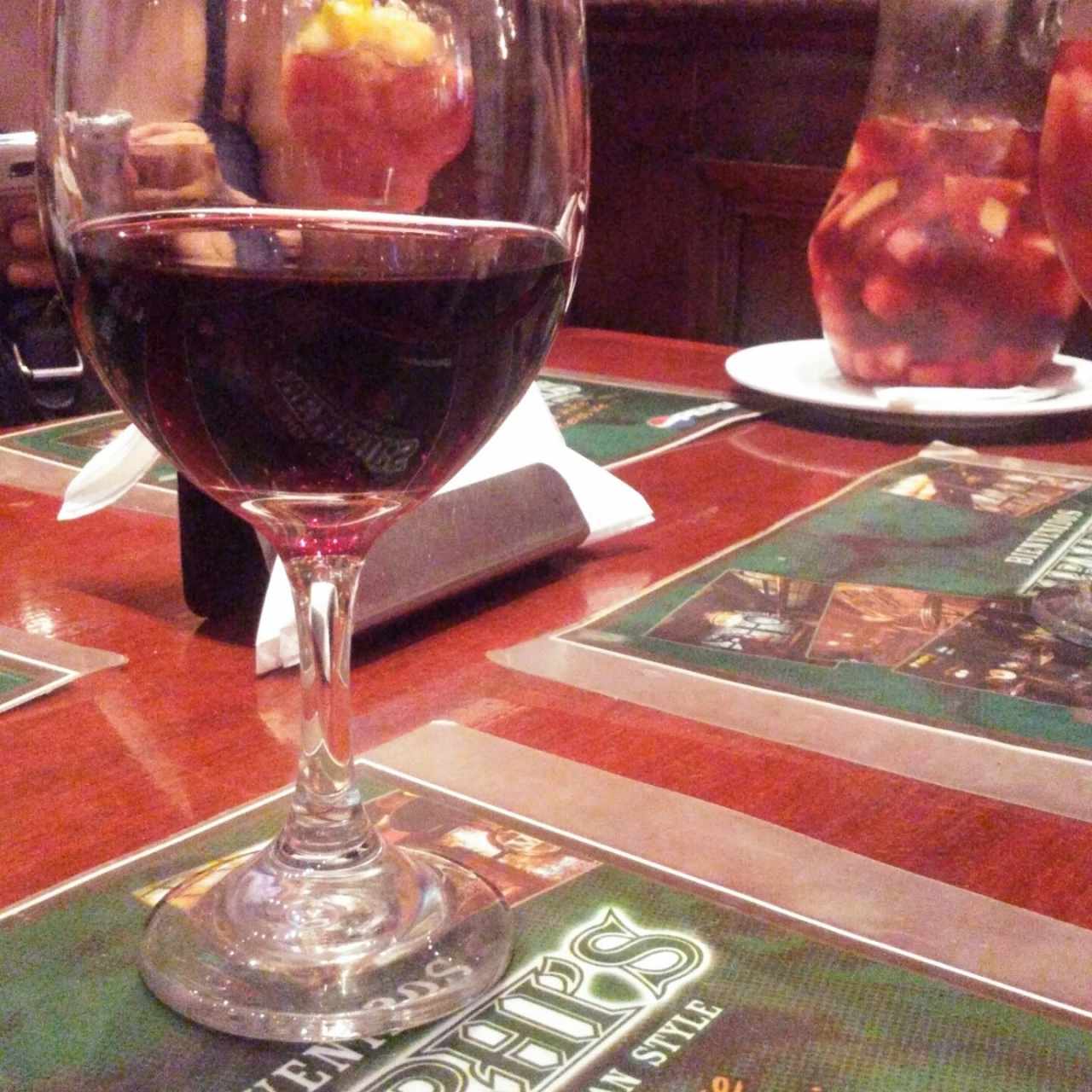 Vino tinto y Sangría.