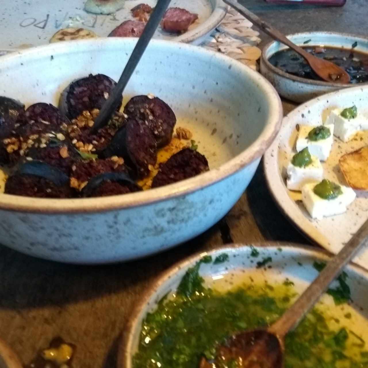 morcilla con reducción de parchita
