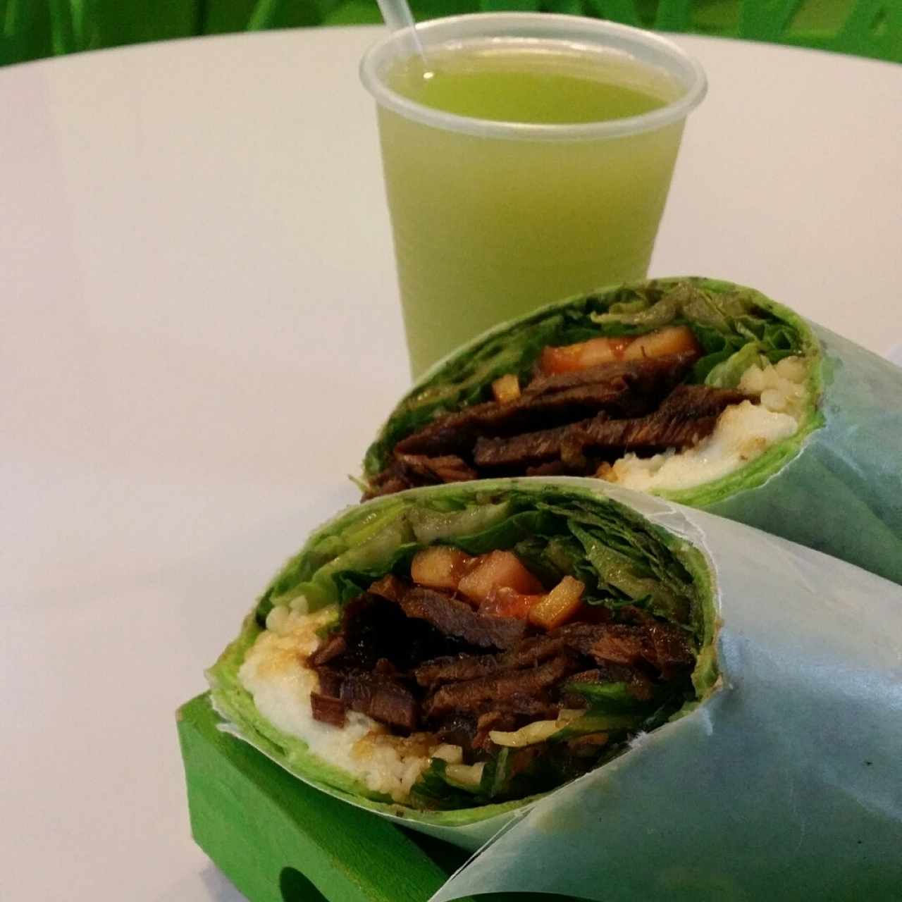 Wrap de asado negro con queso de mano