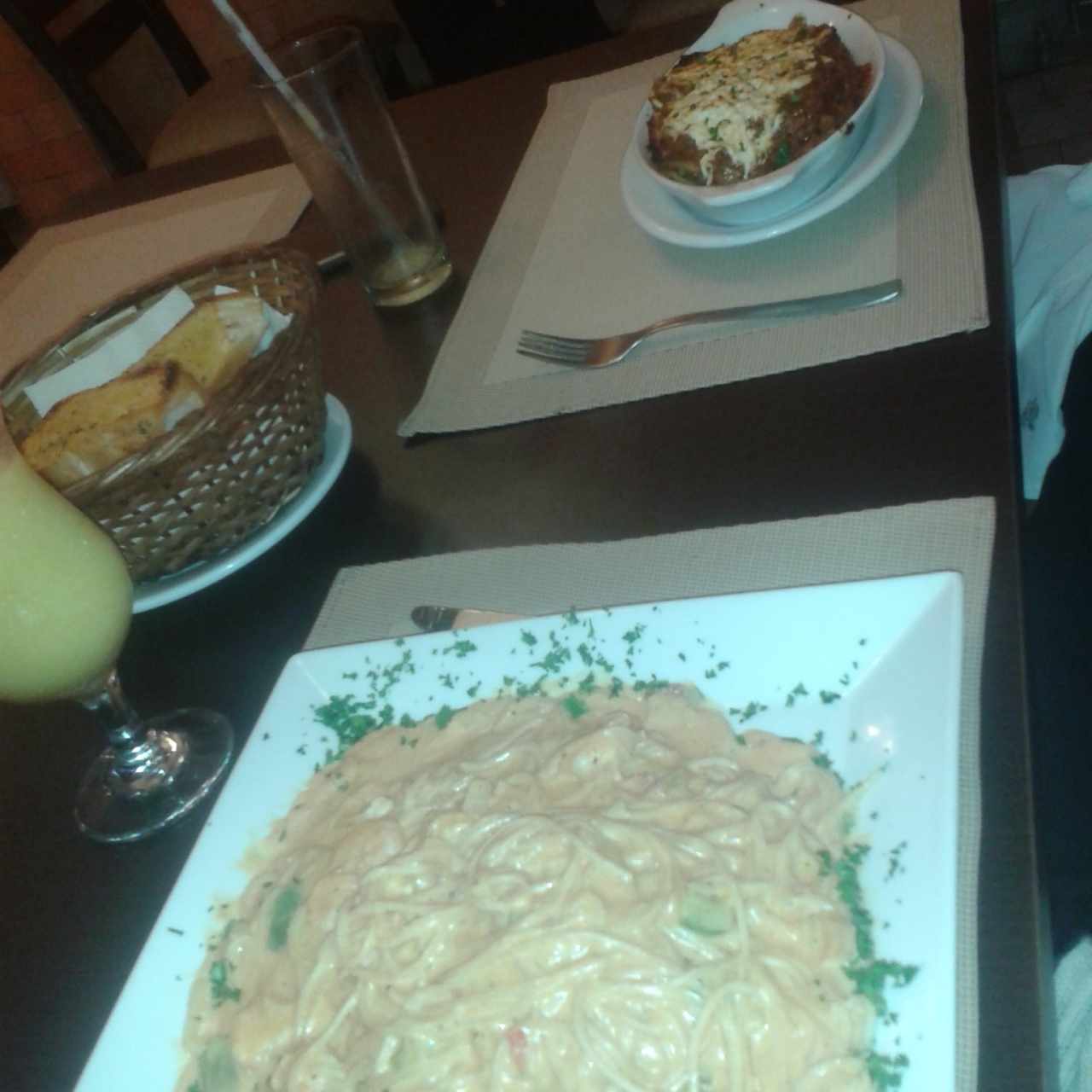 pasta y pasticho de carne