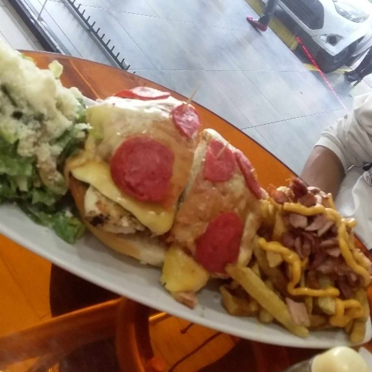 hamburguesa de pollo enamorada