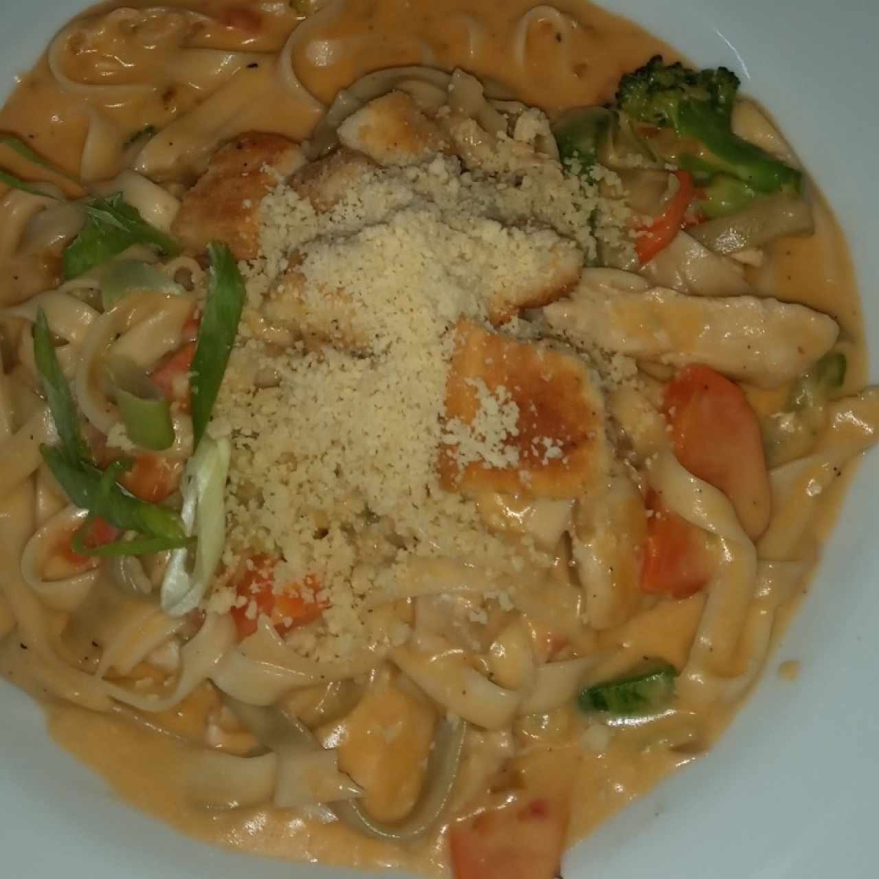 Pasta pollo y vegetales 