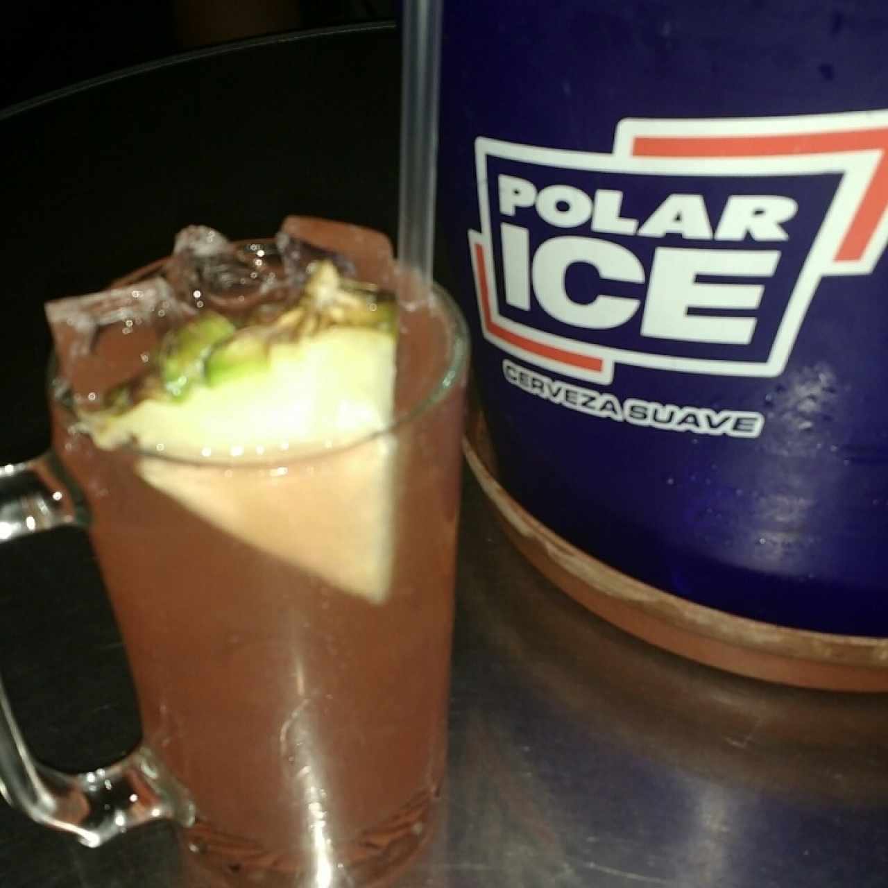 trago y tobo de cerveza
