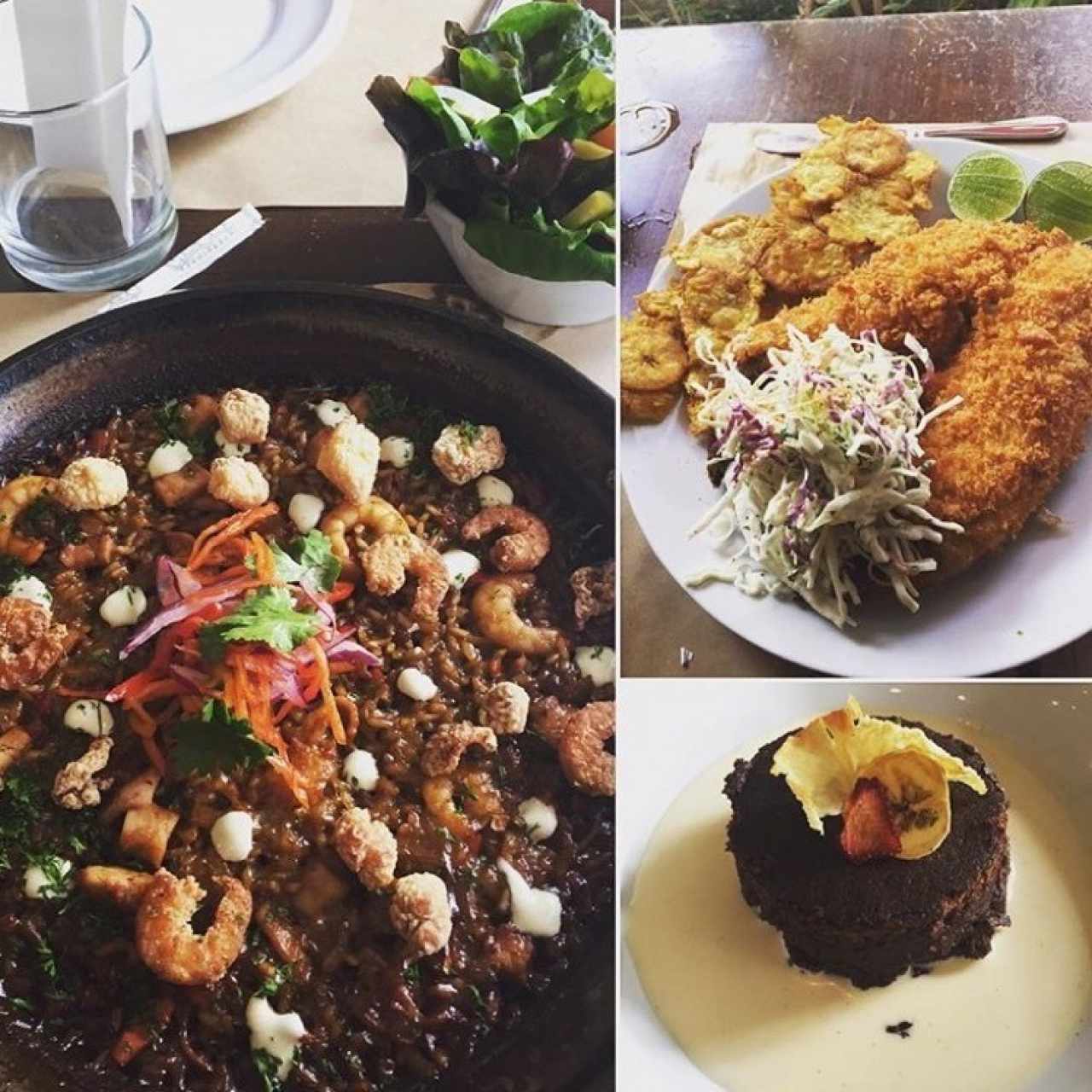 arroz fosforera, parguito frito y negro en camisa.
