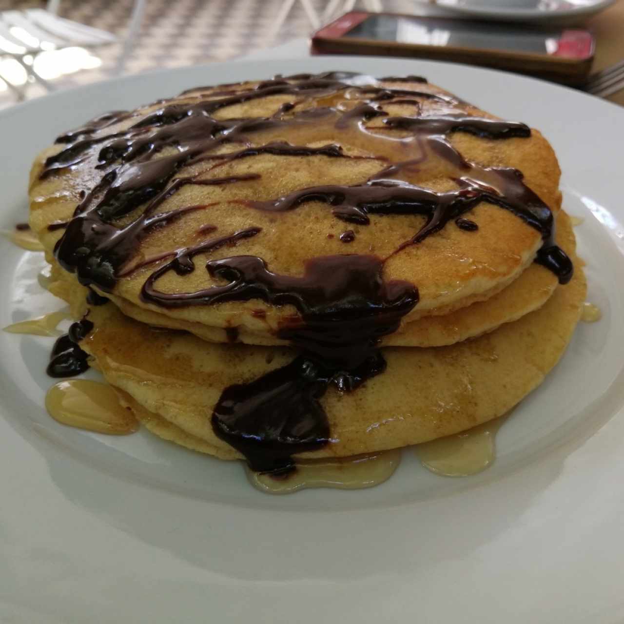 Panquecas con miel y chocolate