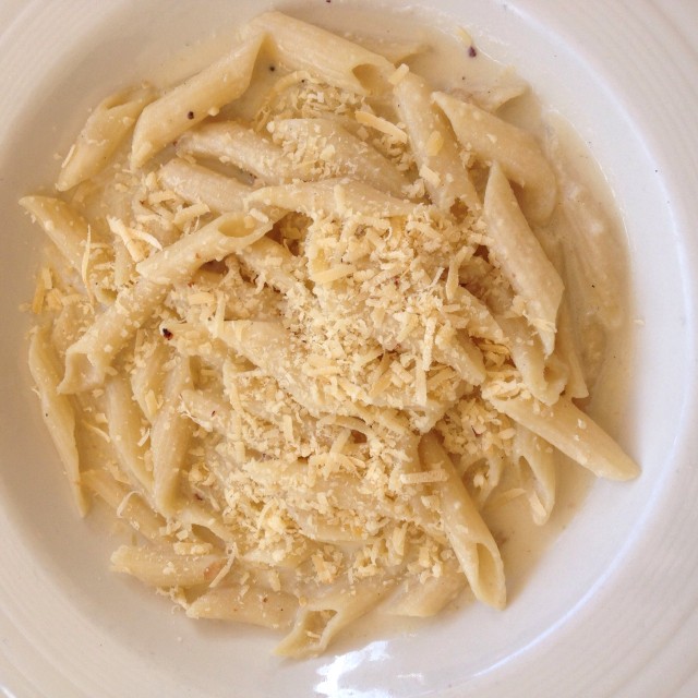 Pasta cuatro quesos.