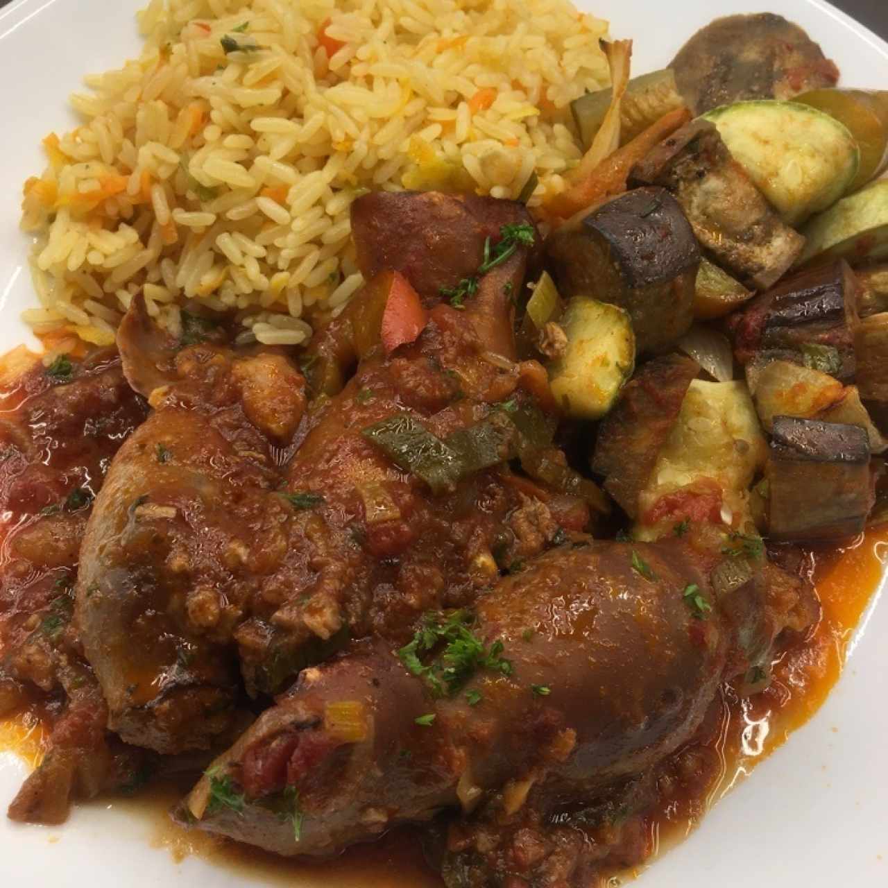 Calmares rellenos de mariscos