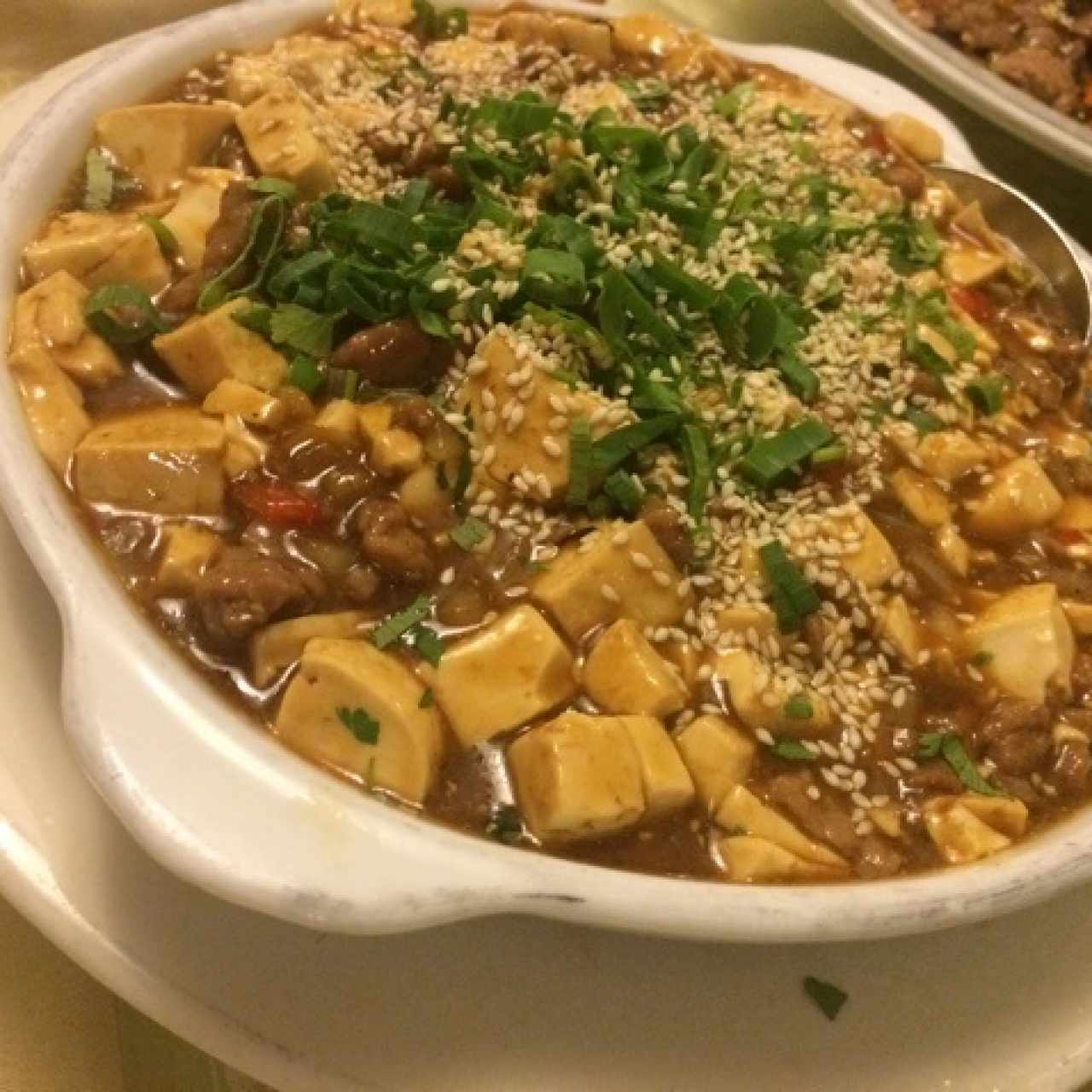 Tofu con carne picante