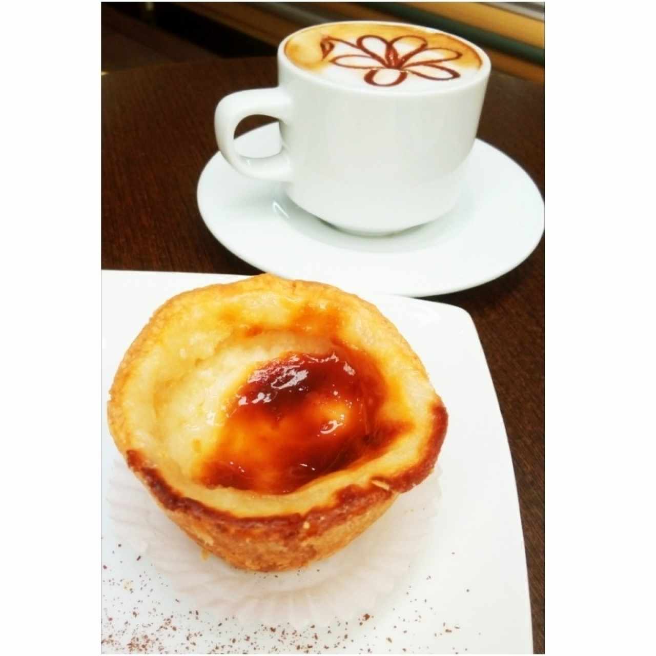 Dulce de nata y café