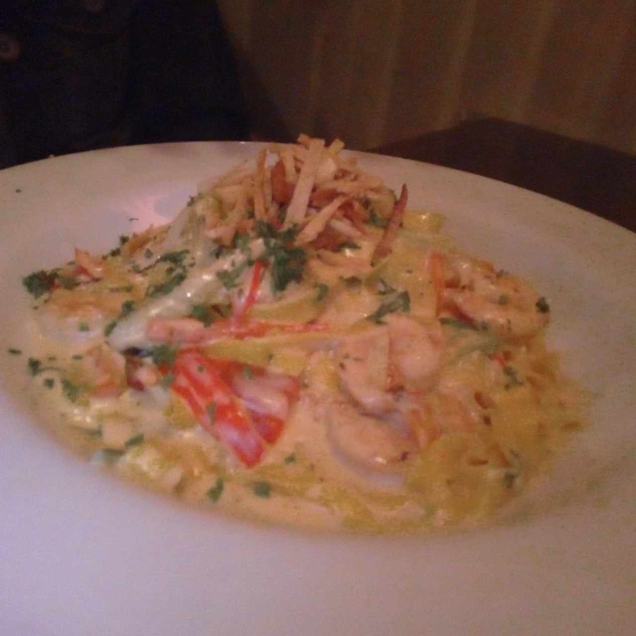 Fetuccini de camarones