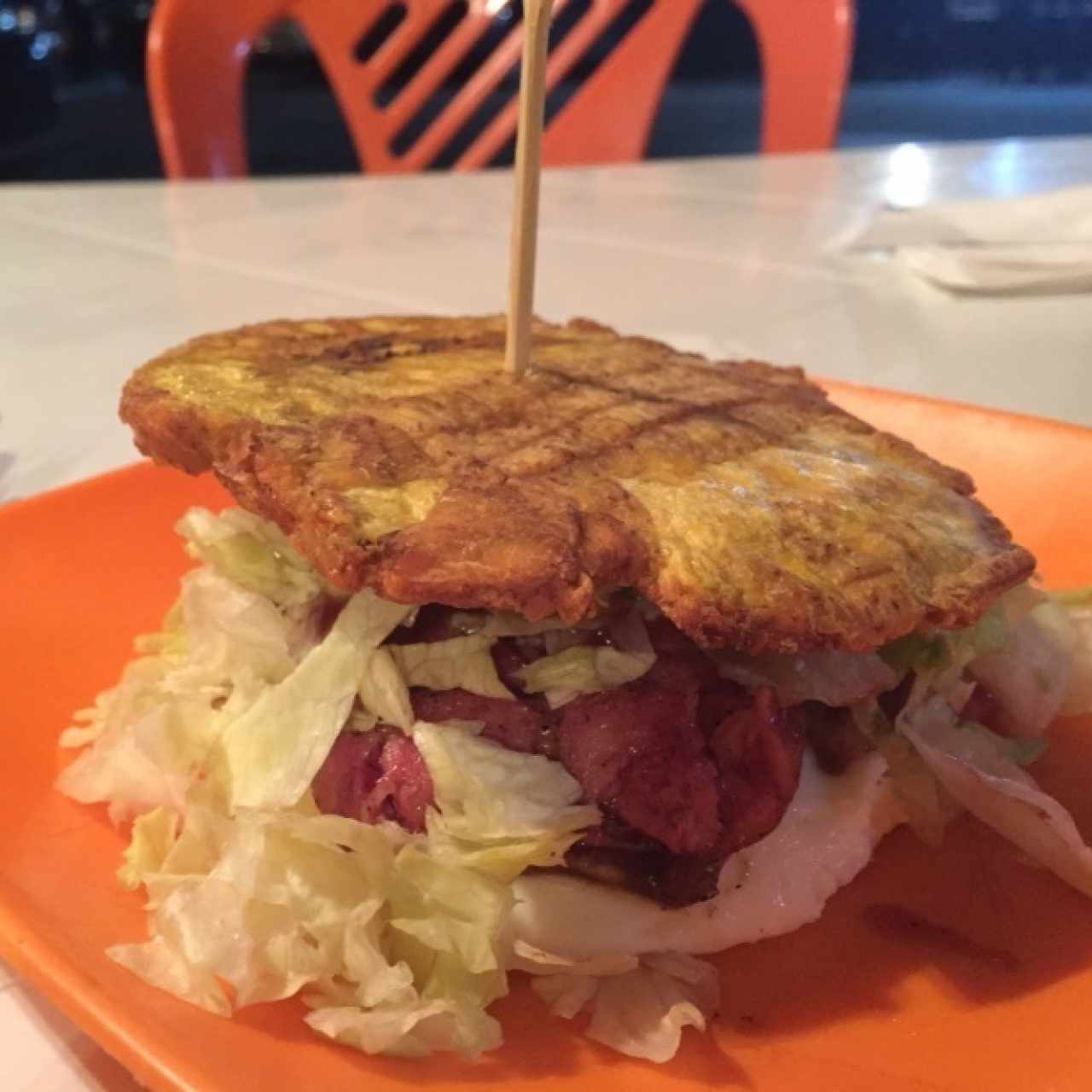 Patacon con Chorizo