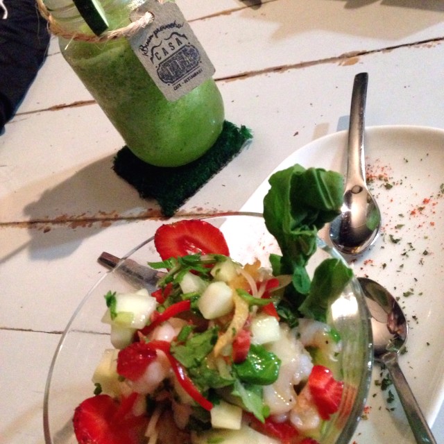Ceviche de pescado y camarón