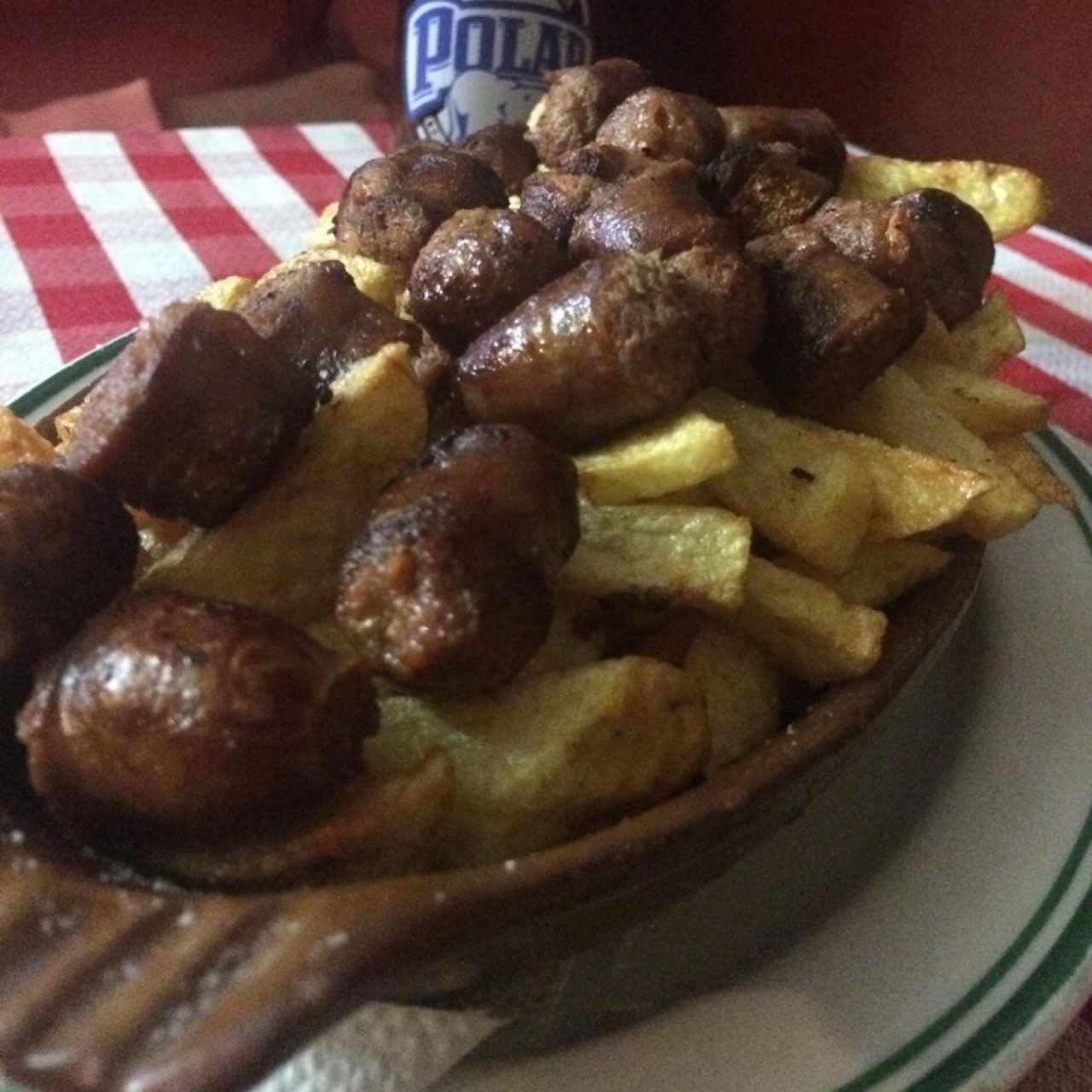 Paps fritas con chistorra