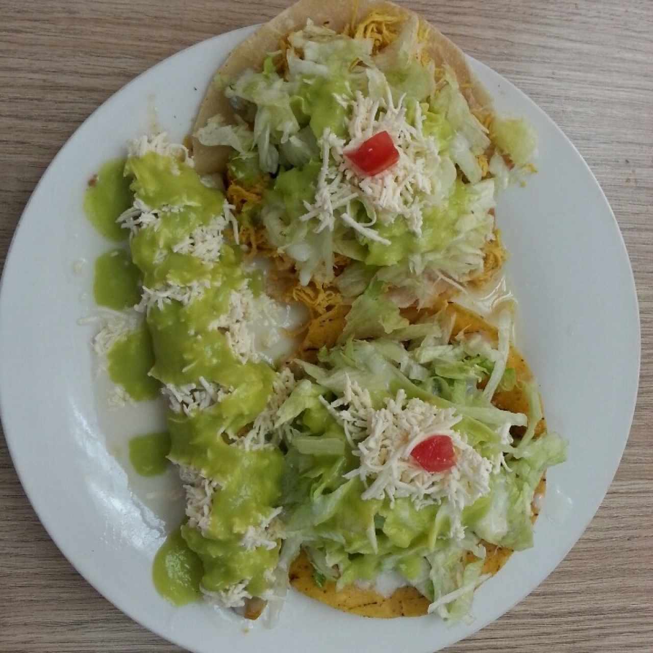 Plato1 tamal, tostada y taco