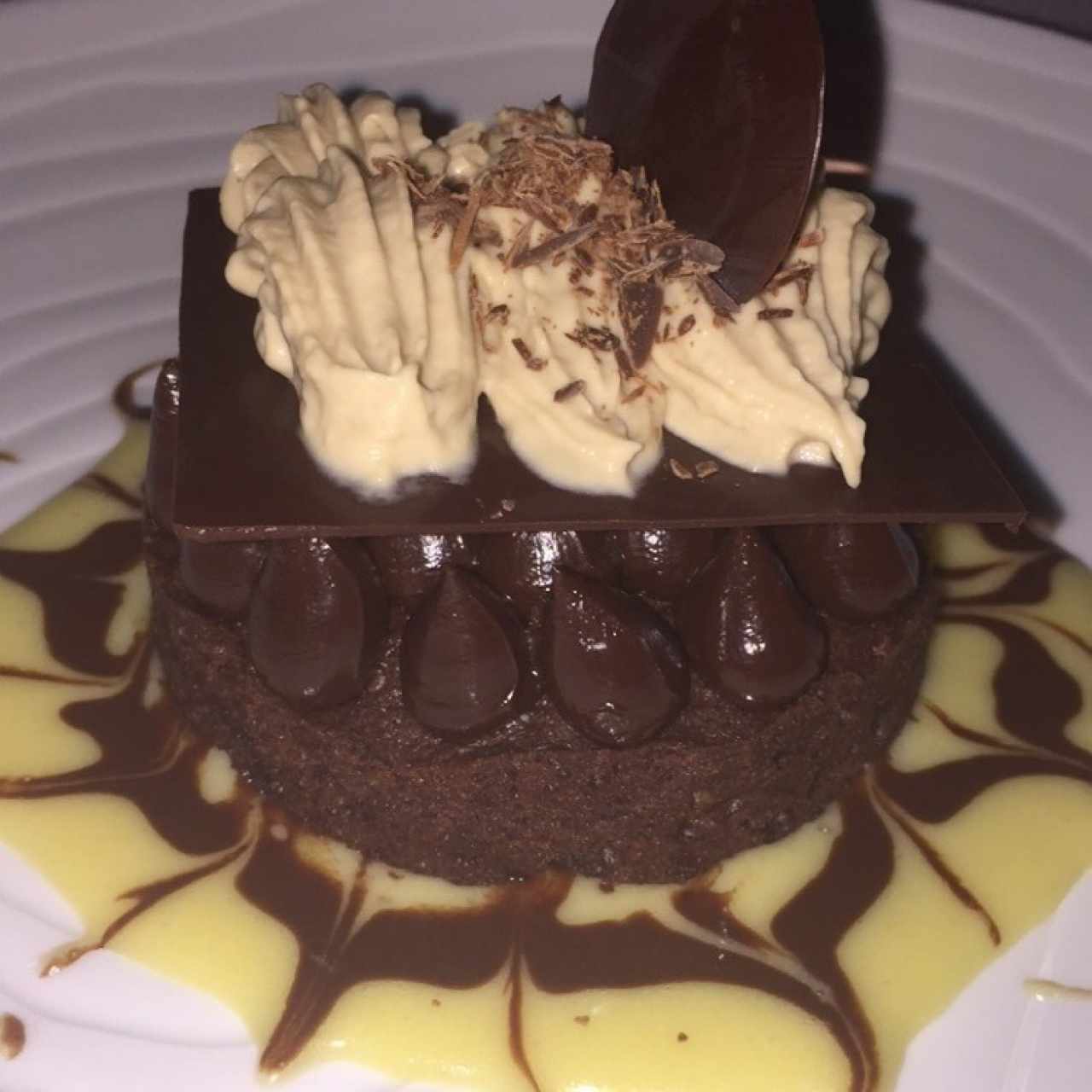 Brownie de cafe y crema de ron Santa Teresa