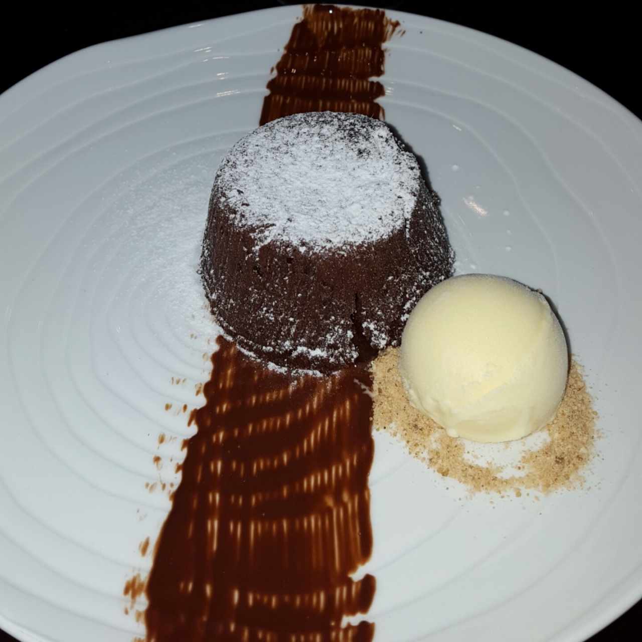 Fondant con helado de caramelo 