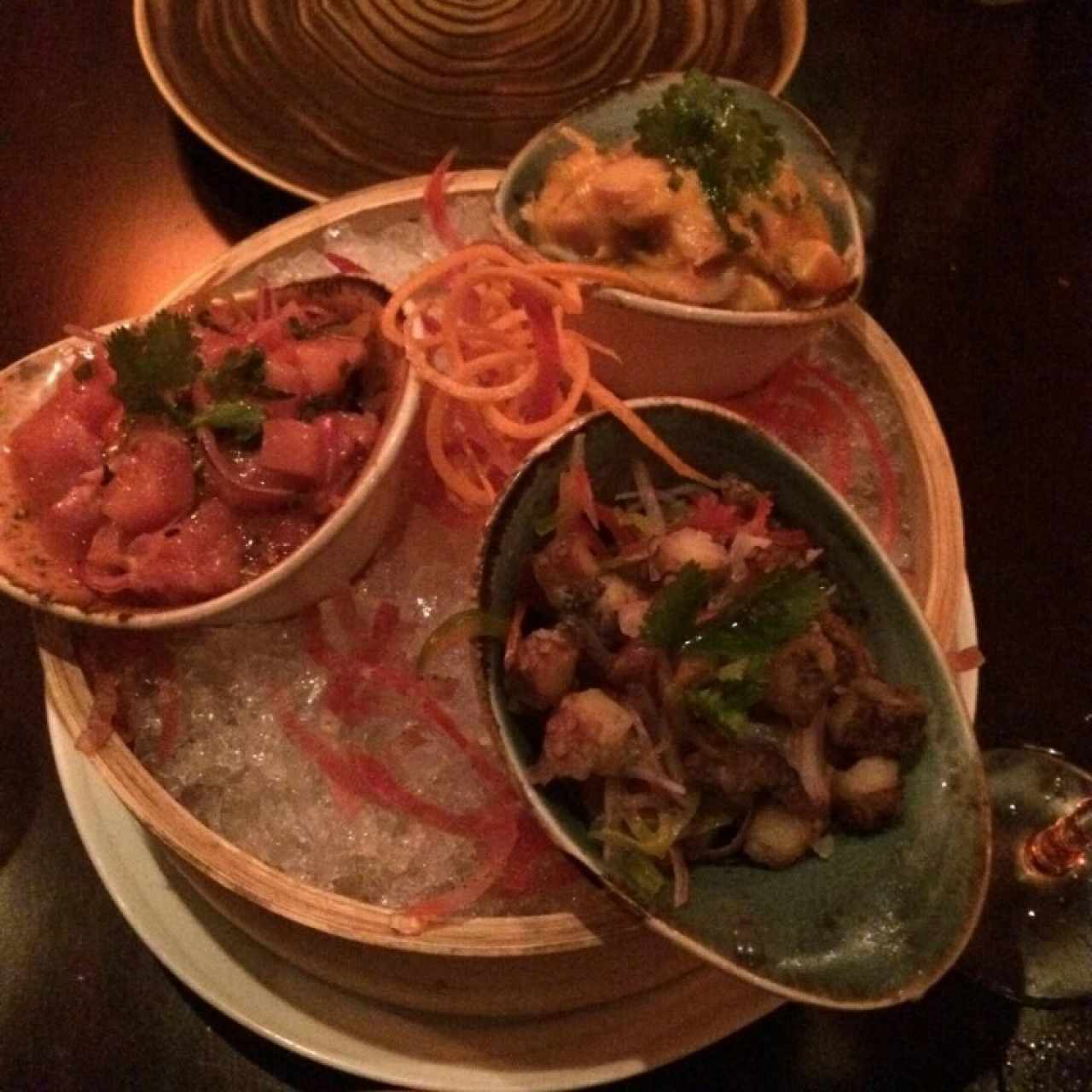 trío de ceviche