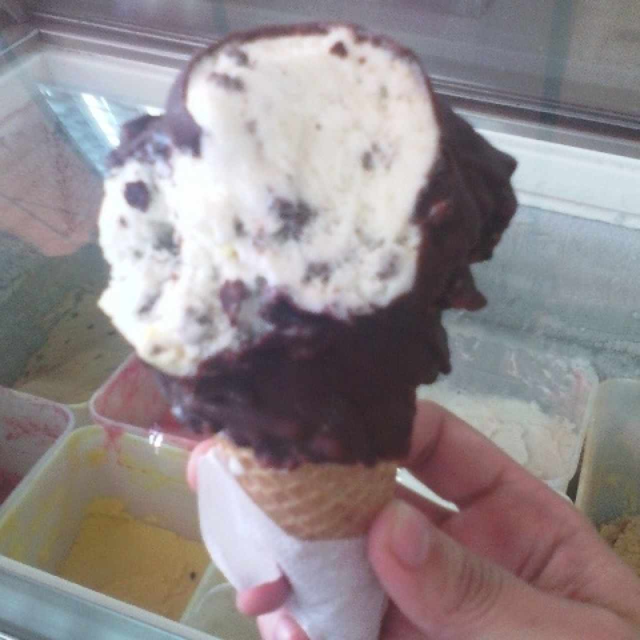 Barquilla oreo con capita chocolate
