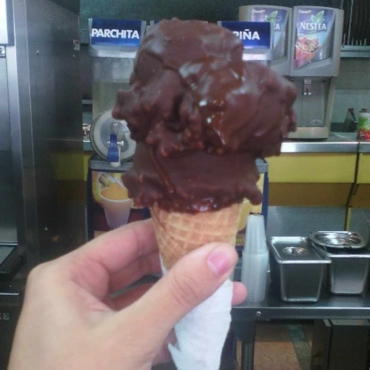 Barquilla con cobertura chocolate