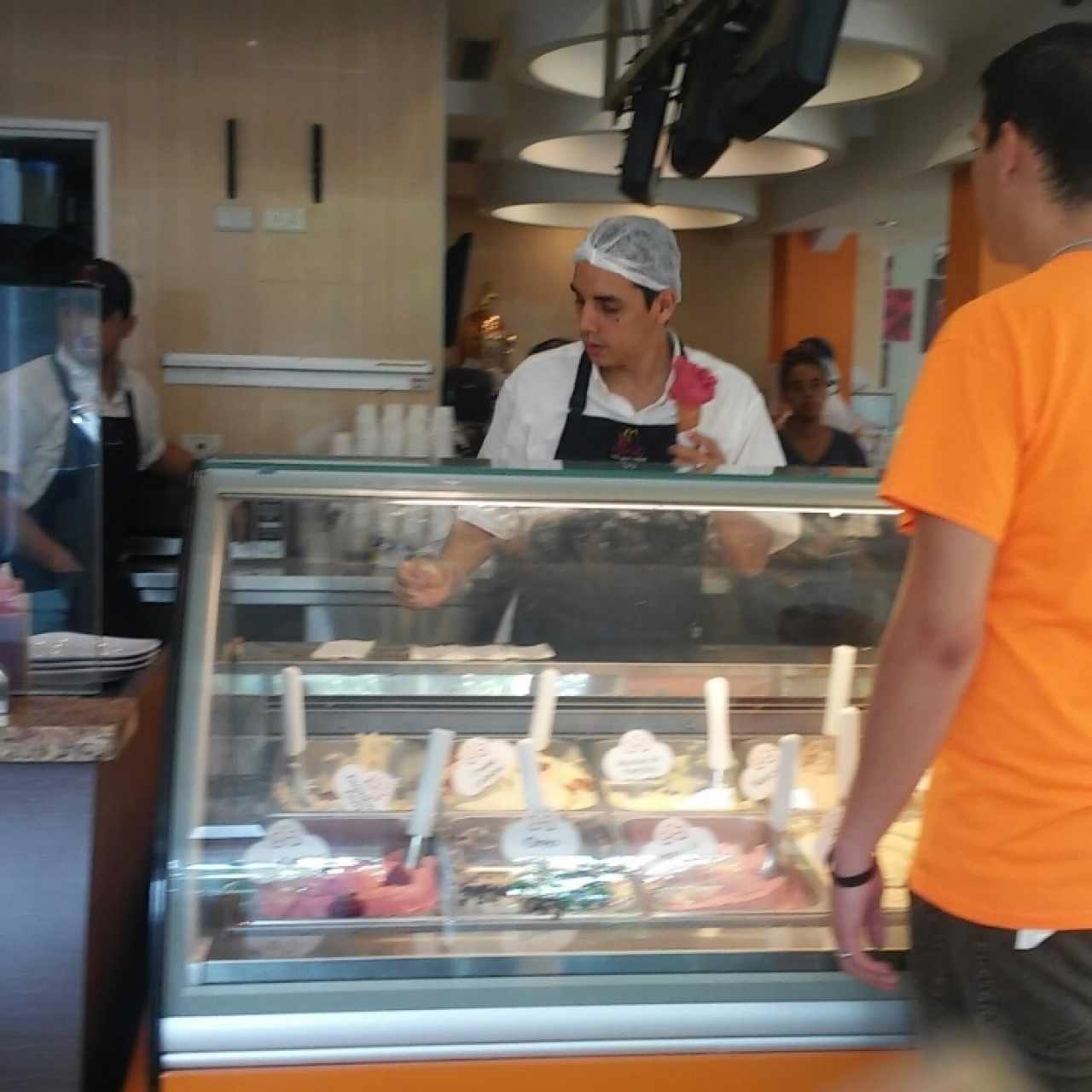 Mostrador con helados