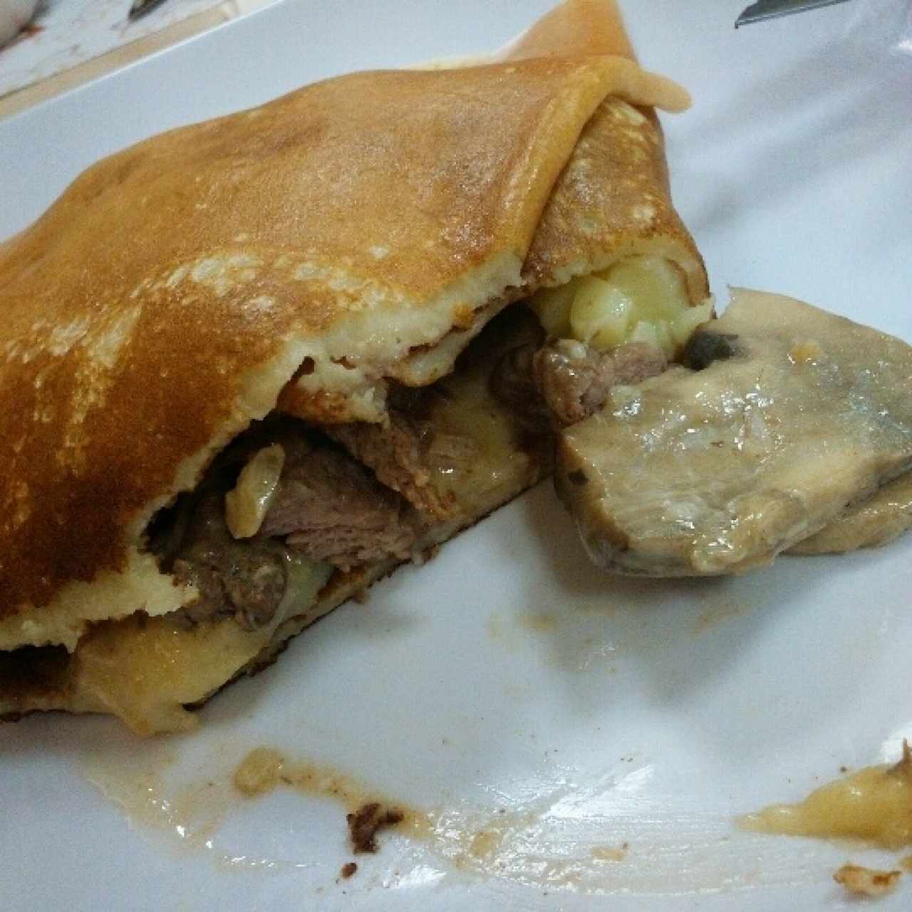 crepe's de lomito y champiñones