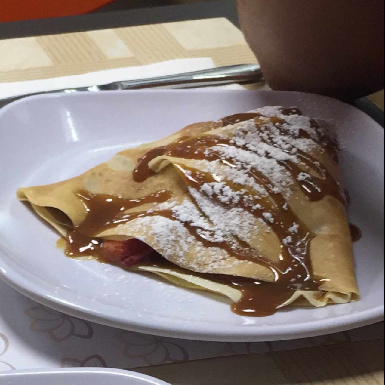 creepe de fresa con dulce de leche 