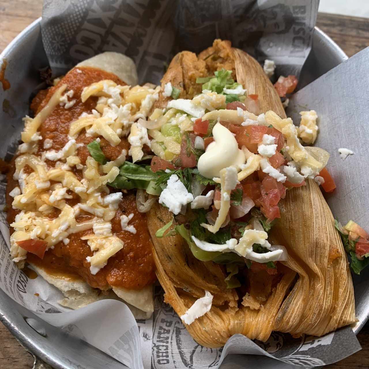 Tamal , enchilada