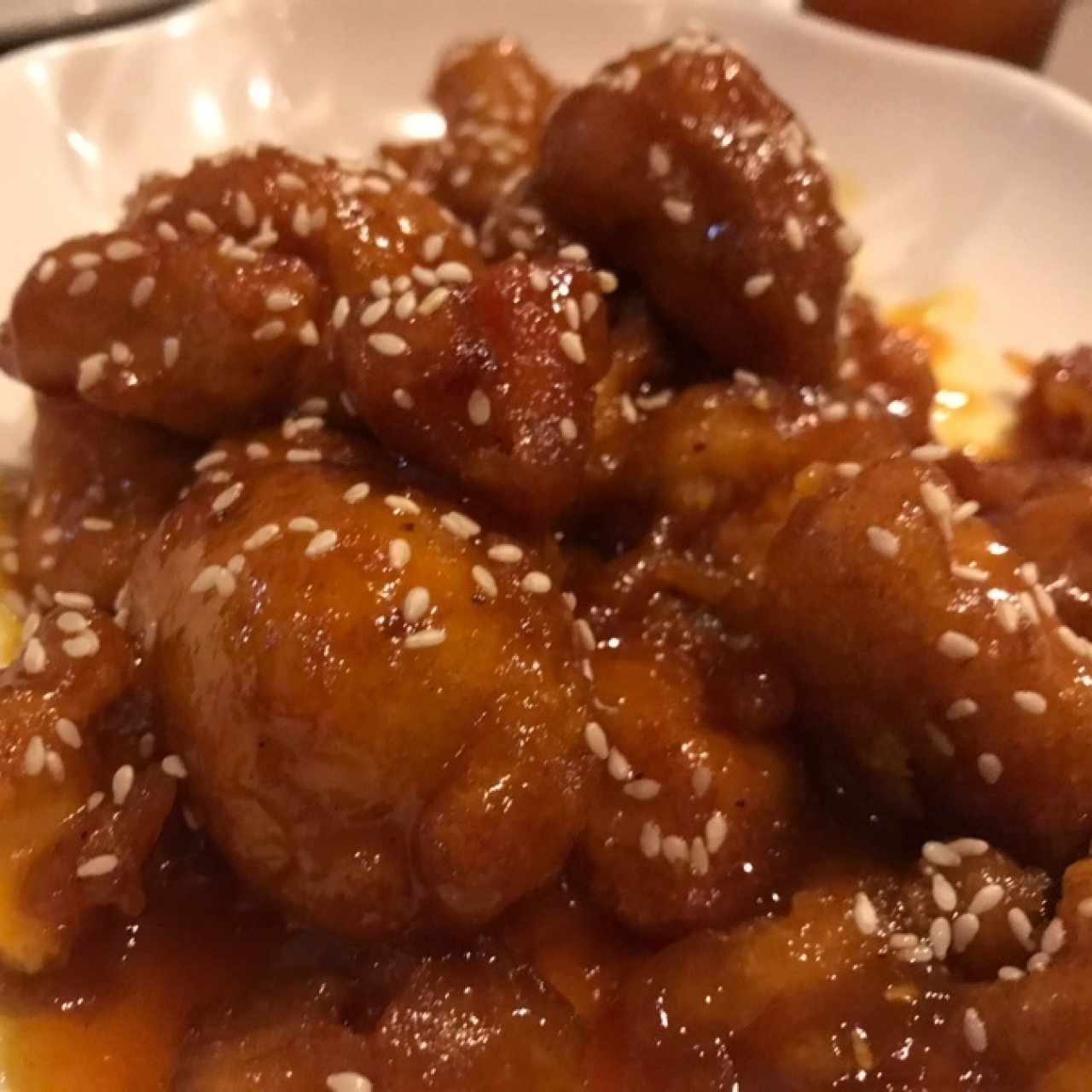 pollo con miel y ajonjoli