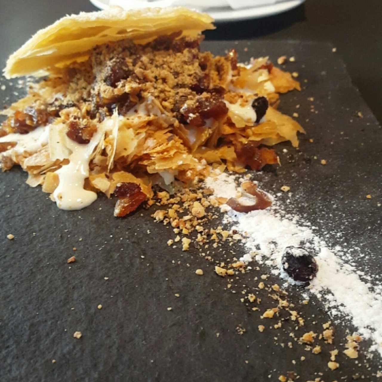 milhojas de yogurt y frutos secos