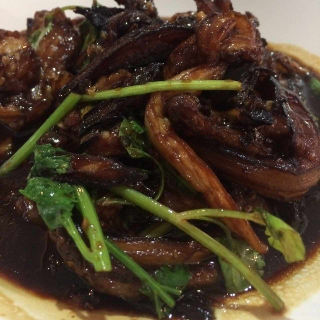 Berenjenas con ajo y cilantro... Súper recomendado